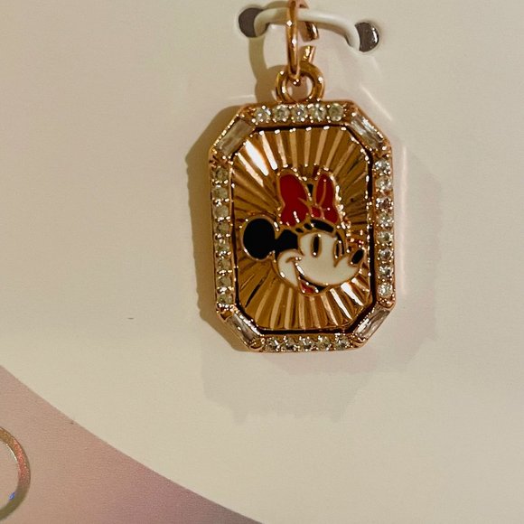 DISNEY Cubic Zirconia Enamel rose gold plated, Minnie Mouse Pendant Necklace,16" - Picture 14 of 14